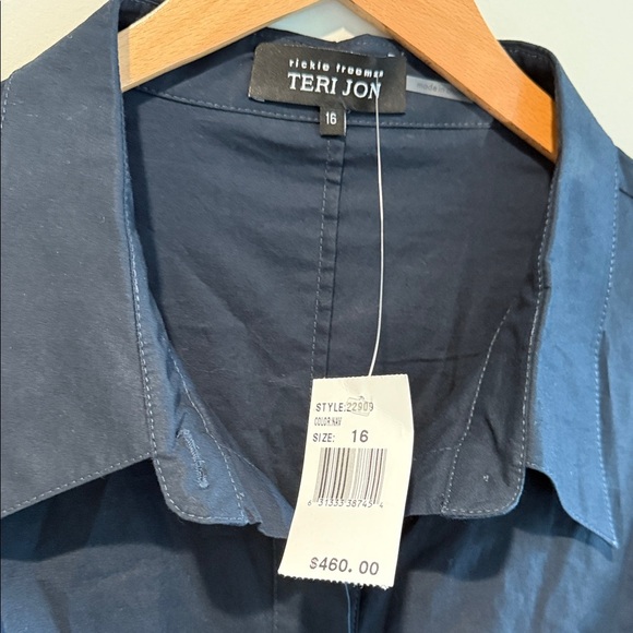 Teri Jon NWT Navy Sleeved Dress Wrap and Tie Classic and Amazing! Size 16 - Picture 5 of 16